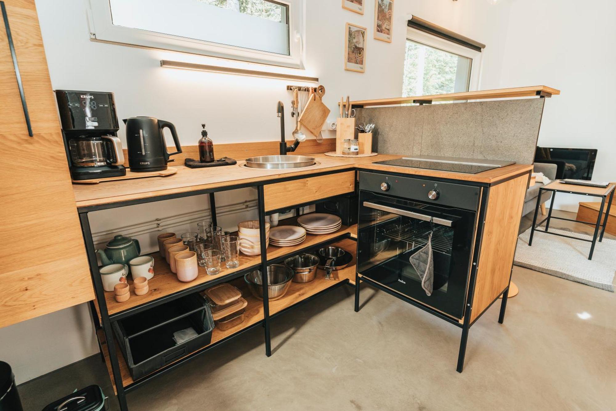 Modernes Tinyhouse Trailer Cabins Am Waldrand - Mit Seezugang Eging Buitenkant foto
